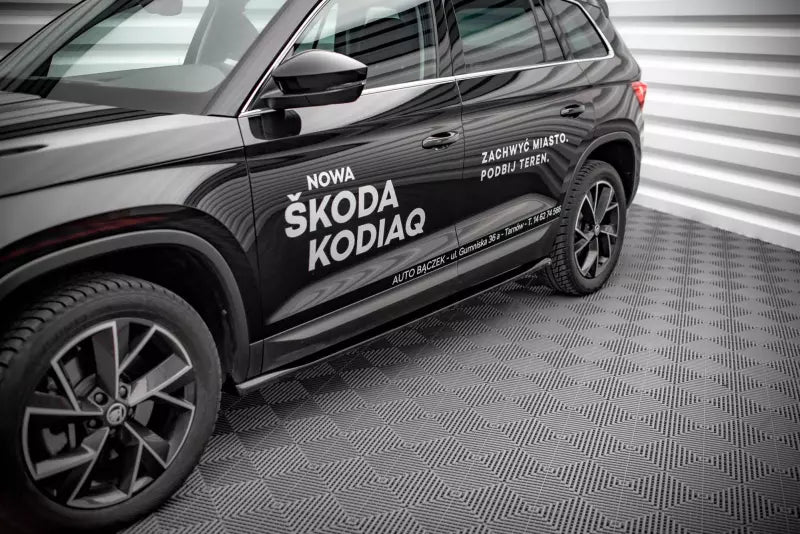 Maxton Design Seitenschweller (Paar) für Skoda Kodiaq Mk1 Facelift Hochglanz schwarz – Ansicht 1