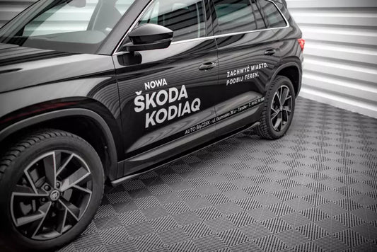 Maxton Design Seitenschweller (Paar) für Skoda Kodiaq Mk1 Facelift Hochglanz schwarz – Ansicht 1