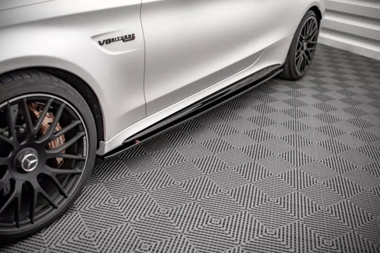 Maxton Design Seitenschweller (Paar) V.1 für Mercedes C63 AMG C205 Coupe Facelift Hochglanz schwarz – Ansicht 1
