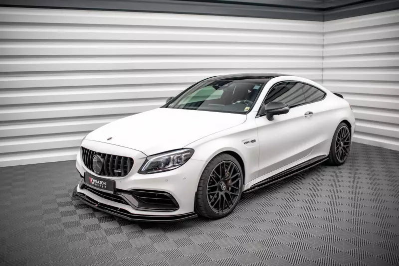 Maxton Design Seitenschweller (Paar) V.1 für Mercedes C63 AMG C205 Coupe Facelift Hochglanz schwarz – Ansicht 2