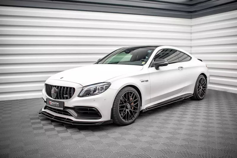 Maxton Design Seitenschweller (Paar) V.2 für Mercedes C63 AMG C205 Coupe Facelift Hochglanz schwarz – Ansicht 2