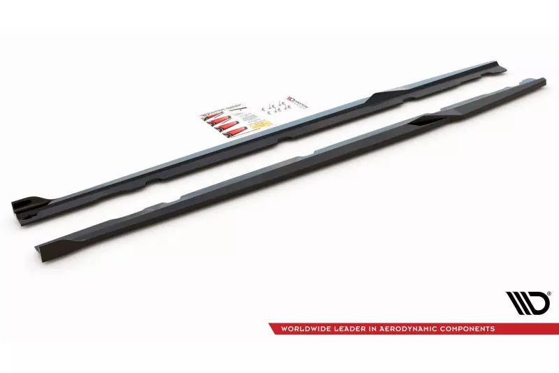 Maxton Design Seitenschweller (Paar) V.2 für Mercedes C63 AMG C205 Coupe Facelift Hochglanz schwarz – Ansicht 3