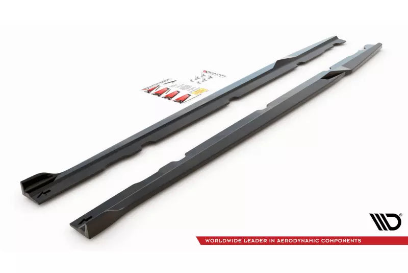 Maxton Design Seitenschweller (Paar) V.2 für Mercedes C63 AMG C205 Coupe Facelift Hochglanz schwarz – Ansicht 4
