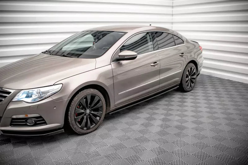 Maxton Design Seitenschweller (Paar) V.2 für VW Passat CC Hochglanz schwarz – Ansicht 1