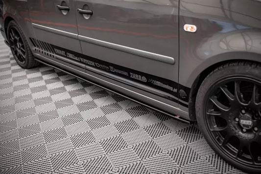 Maxton Design Seitenschweller (Paar) für VW Caddy Lang Mk3 Facelift Hochglanz schwarz – Ansicht 1