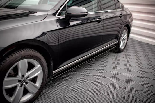 Maxton Design Seitenschweller (Paar) für VW Passat B8 Facelift Hochglanz schwarz – Ansicht 1