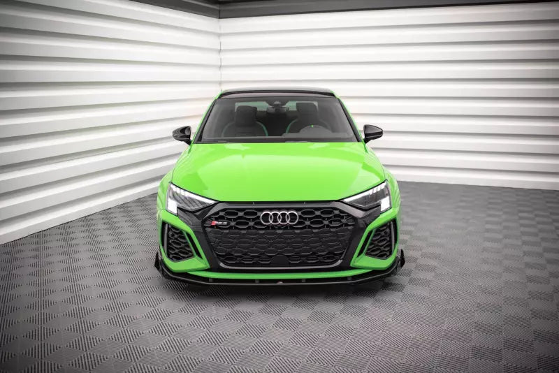 Maxton Design Street Pro Frontlippe für Audi RS3 8Y schwarz + Glanz Flaps – Ansicht 2