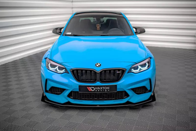 Maxton Design Street Pro Frontlippe für BMW M2 Competition F87 schwarz + Glanz Flaps – Ansicht 1