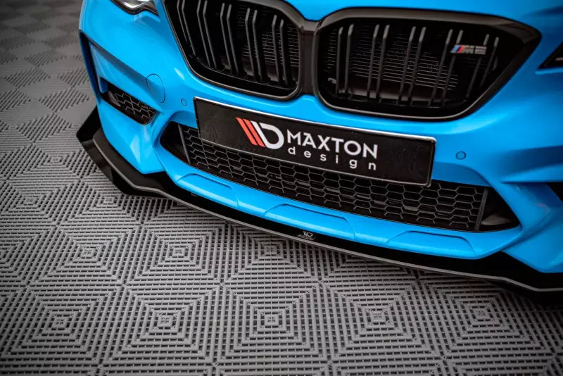 Maxton Design Street Pro Frontlippe für BMW M2 Competition F87 schwarz + Glanz Flaps – Ansicht 2