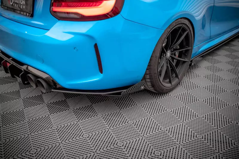 Maxton Design Street Pro Diffusor Flaps für BMW M2 F87 matt schwarz mit Hochglanz Flaps – Ansicht 1