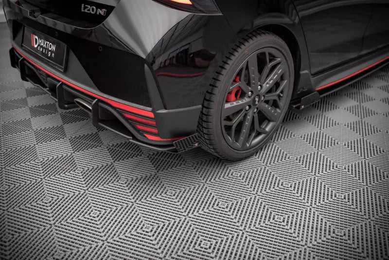Maxton Design Street Pro Diffusor Flaps für Hyundai I20 N Mk3 matt schwarz mit Hochglanz Flaps – Ansicht 1