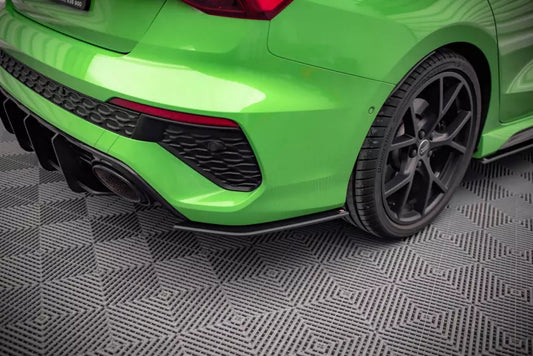 Maxton Design Street Pro Diffusor Flaps für Audi RS3 Limousine 8Y matt schwarz – Ansicht 1