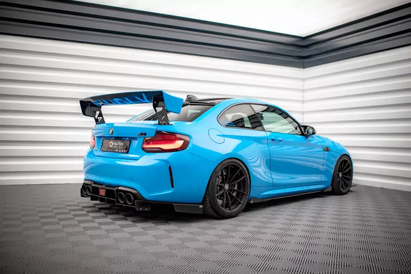 Maxton Design Street Pro Seitenschweller (Paar) für BMW M2 F87 matt schwarz mit Hochglanz Flaps – Ansicht 3