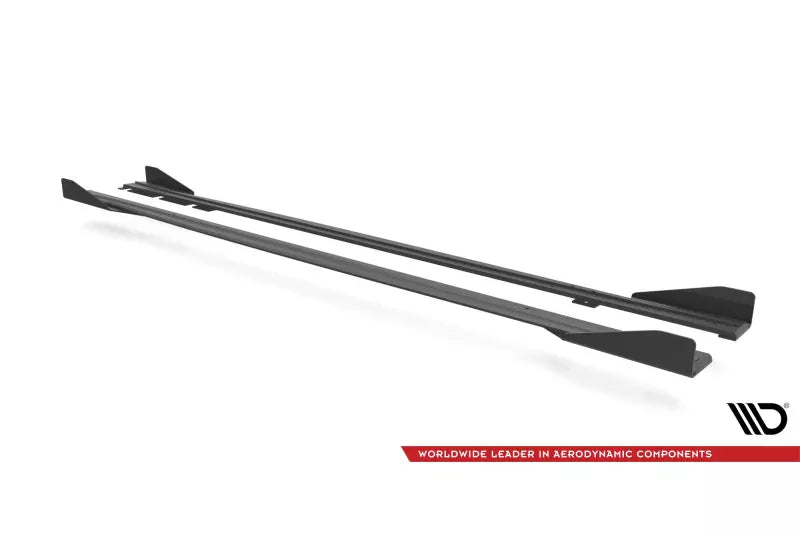 Maxton Design Street Pro Seitenschweller (Paar) für BMW M2 F87 matt schwarz mit Hochglanz Flaps – Ansicht 4