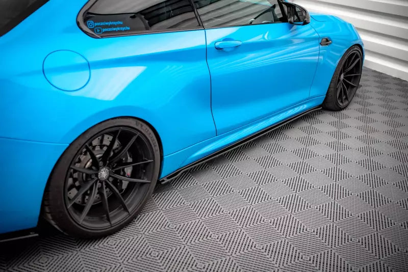 Maxton Design Street Pro Seitenschweller (Paar) für BMW M2 F87 matt schwarz – Ansicht 1
