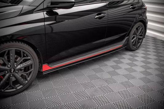 Maxton Design Street Pro Seitenschweller (Paar) für Hyundai I20 N Mk3 matt schwarz – Ansicht 1