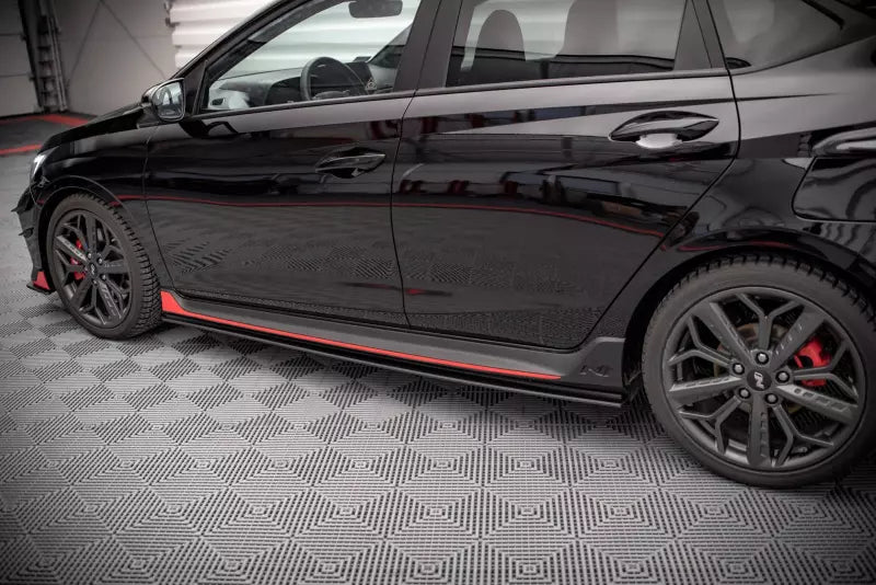 Maxton Design Street Pro Seitenschweller (Paar) für Hyundai I20 N Mk3 matt schwarz – Ansicht 2