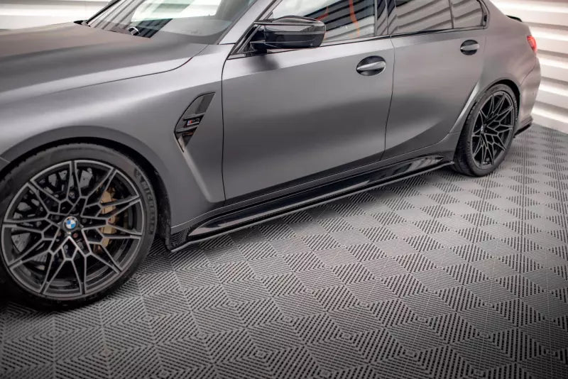 Maxton Design Street Pro Seitenschweller (Paar) für BMW M3 G80 matt schwarz – Ansicht 1