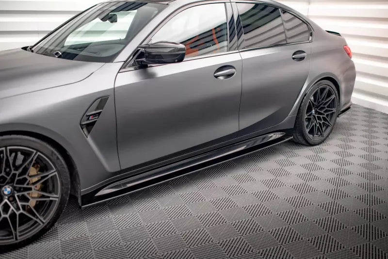 Maxton Design Seitenschweller (Paar) V.1 für BMW M3 G80 / G81 Hochglanz schwarz – Ansicht 1