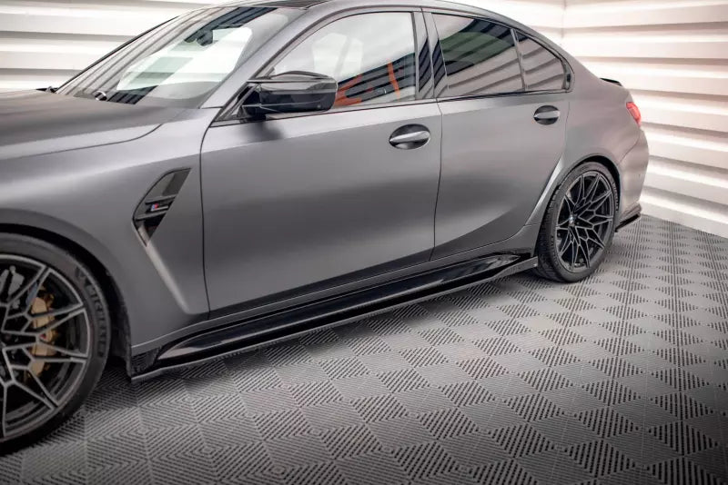 Maxton Design Seitenschweller (Paar) V.2 für BMW M3 G80 / G81 Hochglanz schwarz – Ansicht 1