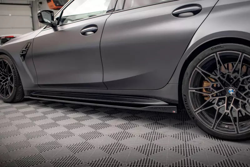 Maxton Design Seitenschweller (Paar) V.2 für BMW M3 G80 / G81 Hochglanz schwarz – Ansicht 3