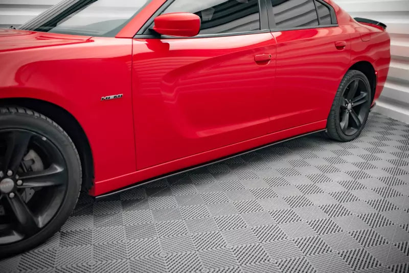 Maxton Design Seitenschweller (Paar) für Dodge Charger RT Mk7 Facelift Hochglanz schwarz – Ansicht 1