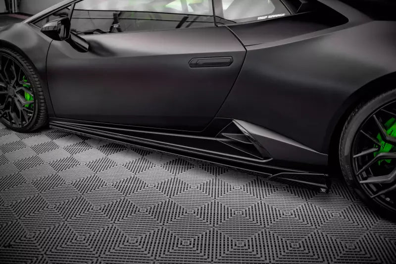 Maxton Design Seitenschweller (Paar) für Lamborghini Huracan EVO Hochglanz schwarz – Ansicht 3