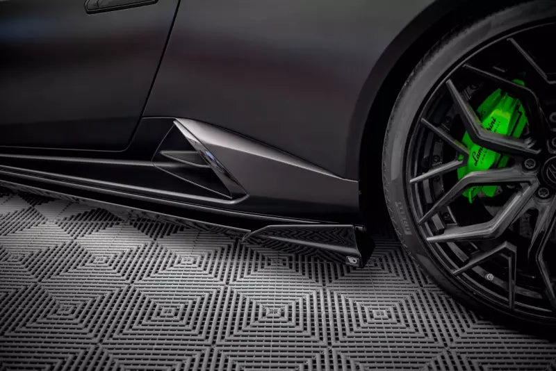 Maxton Design Seitenschweller (Paar) für Lamborghini Huracan EVO Hochglanz schwarz – Ansicht 4