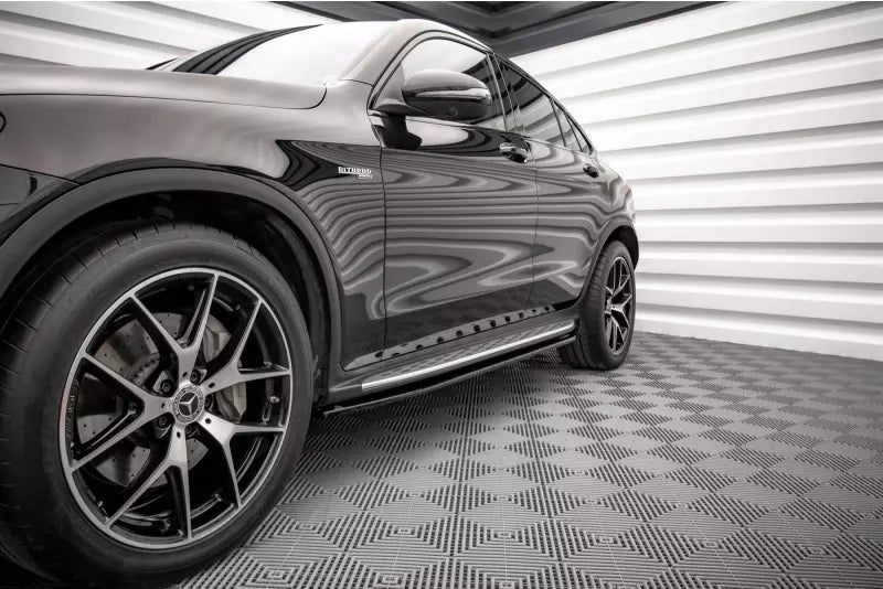 Maxton Design Seitenschweller (Paar) für Mercedes GLC Coupe AMG-Line C253 Facelift Hochglanz schwarz – Ansicht 1