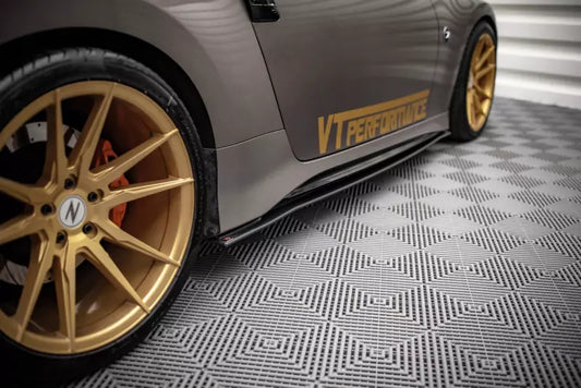 Maxton Design Street Pro Seitenschweller (Paar) für Nissan 370Z Nismo Facelift matt schwarz – Ansicht 1