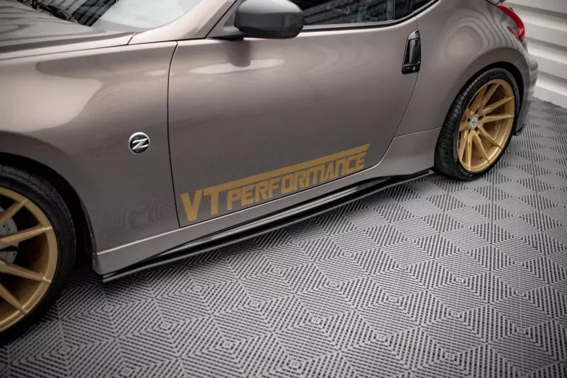 Maxton Design Street Pro Seitenschweller (Paar) für Nissan 370Z Nismo Facelift matt schwarz – Ansicht 2