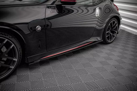 Maxton Design Seitenschweller (Paar) V.1 für Nissan 370Z Nismo Facelift Hochglanz schwarz – Ansicht 1