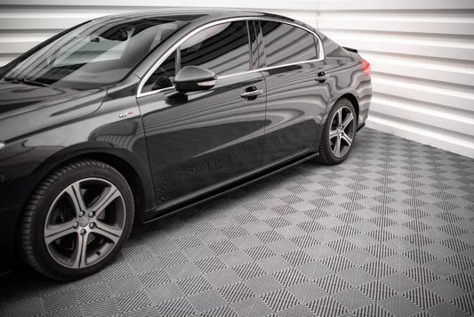 Maxton Design Seitenschweller (Paar) für Peugeot 508 GT Mk1 Facelift Hochglanz schwarz – Ansicht 1