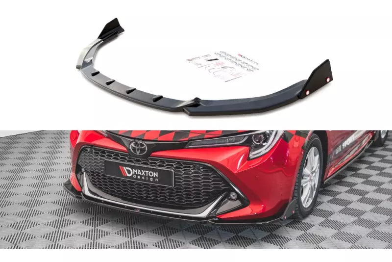 Maxton Design Frontlippe V.1 mit Flaps für Toyota Corolla GR Sport Hatchback XII Hochglanz schwarz – Ansicht 2