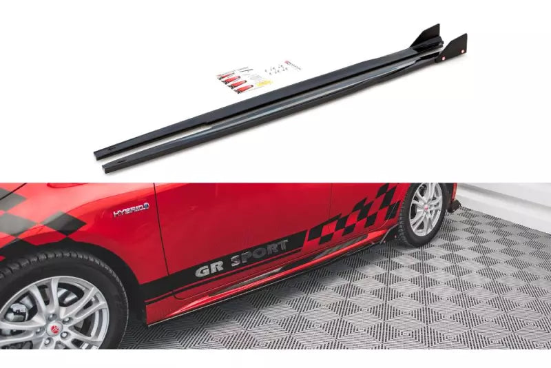 Maxton Design Seitenschweller (Paar) mit Flaps für Toyota Corolla GR Sport Hatchback XII Hochglanz schwarz – Ansicht 2