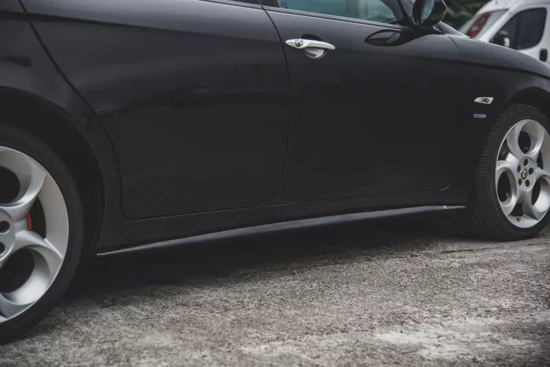 Maxton Design Seitenschweller (Paar) für Alfa Romeo 156 Facelift Hochglanz schwarz – Ansicht 1