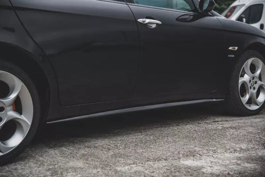 Maxton Design Seitenschweller (Paar) für Alfa Romeo 156 Facelift Hochglanz schwarz – Ansicht 1