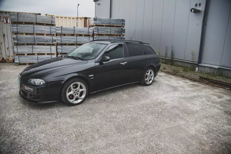 Maxton Design Seitenschweller (Paar) für Alfa Romeo 156 Facelift Hochglanz schwarz – Ansicht 3
