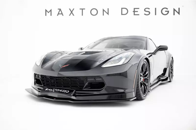 Maxton Design Frontlippe für Chevrolet Corvette C7 Hochglanz schwarz – Ansicht 1