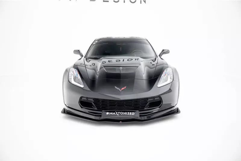 Maxton Design Frontlippe für Chevrolet Corvette C7 Hochglanz schwarz – Ansicht 2