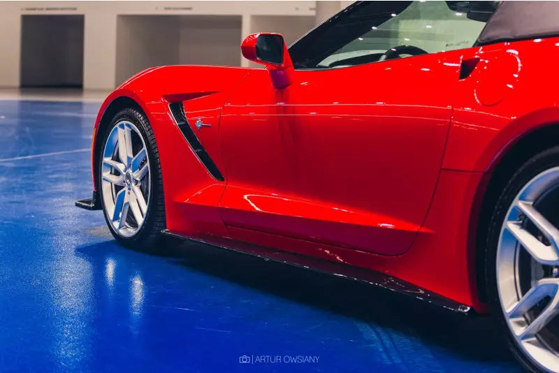 Maxton Design Seitenschweller (Paar) für Chevrolet Corvette C7 Hochglanz schwarz – Ansicht 1