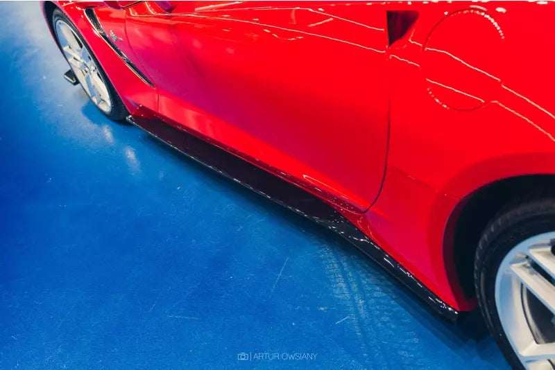Maxton Design Seitenschweller (Paar) für Chevrolet Corvette C7 Hochglanz schwarz – Ansicht 2