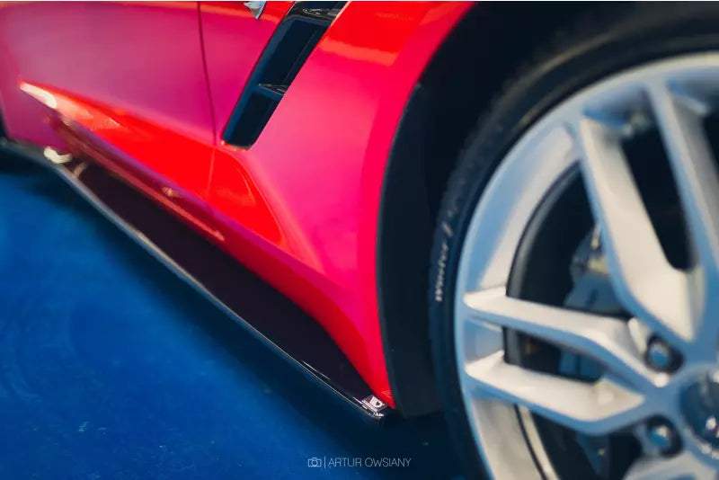 Maxton Design Seitenschweller (Paar) für Chevrolet Corvette C7 Hochglanz schwarz – Ansicht 3