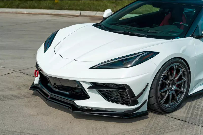 Maxton Design Frontlippe für Chevrolet Corvette C8 Hochglanz schwarz – Ansicht 1
