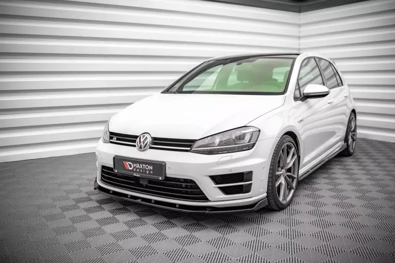 Maxton Design Frontlippe V.4 für VW Golf 7 R / R-Line Hochglanz schwarz – Ansicht 1