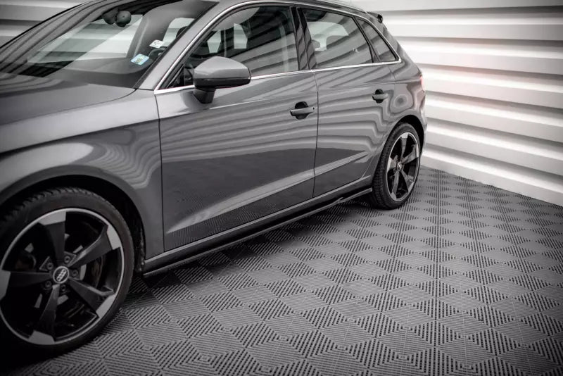 Maxton Design Seitenschweller (Paar) für Audi A3 Sportback 8V Hochglanz schwarz – Ansicht 1