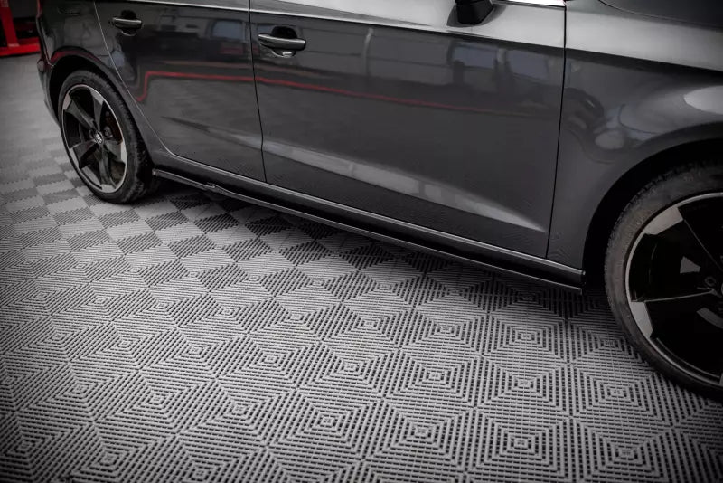 Maxton Design Seitenschweller (Paar) für Audi A3 Sportback 8V Hochglanz schwarz – Ansicht 2
