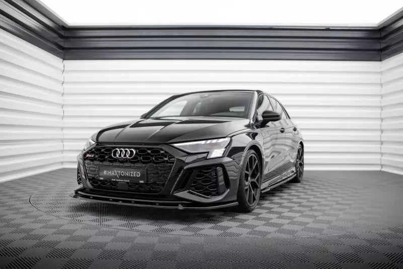 Maxton Design Frontlippe V.1 für Audi RS3 8Y Hochglanz schwarz – Ansicht 1