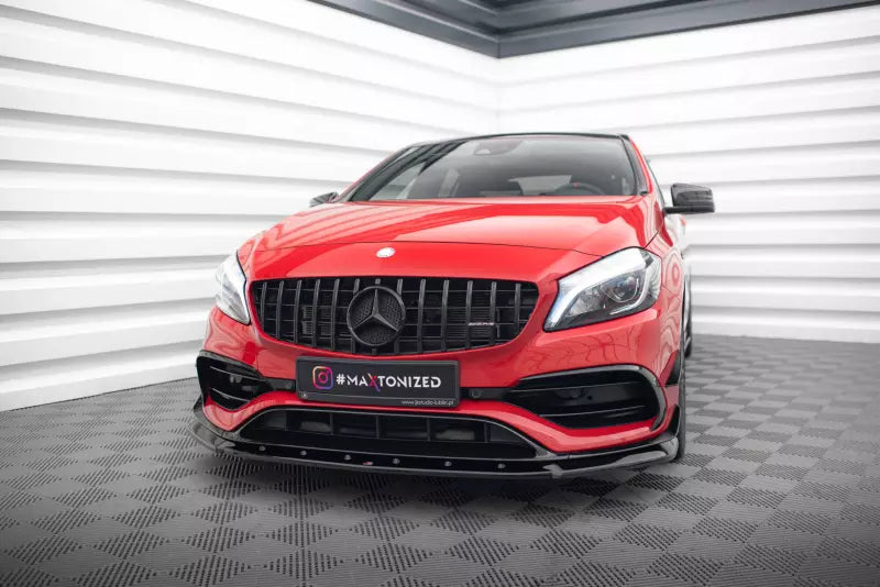 Maxton Design Frontlippe V.1 für Mercedes-Benz A45 Aero W176 Facelift Hochglanz schwarz – Ansicht 1