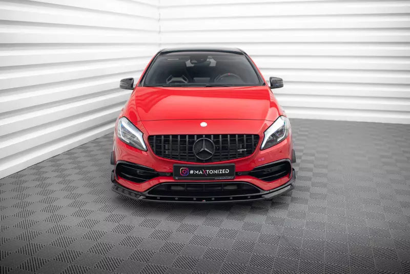 Maxton Design Frontlippe V.1 für Mercedes-Benz A45 Aero W176 Facelift Hochglanz schwarz – Ansicht 2